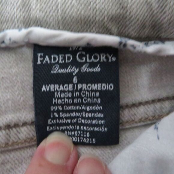 Gray Jeans Women Sz 6 Boot Cut Light Gray Mid Rise Casual Western Faded Glory - Picture 5 of 10